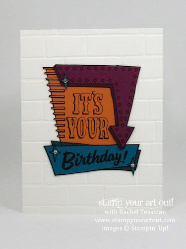Click here to see my June 2016 Stamp-A-Stack cards – this one features the Marquee Messages stamp set…#stampyourartout #stampinup - Stampin’ Up!® - Stamp Your Art Out! www.stampyourartout.com