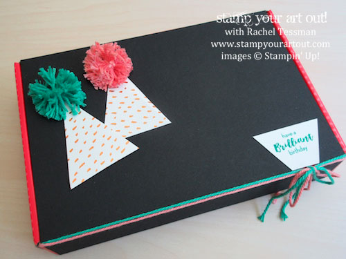 Birthday Gift Box - Click here to see lots of project ideas created with the July 2016 What A Gem Paper Pumpkin kit… #stampyourartout - Stampin’ Up!® - Stamp Your Art Out! www.stampyourartout.com