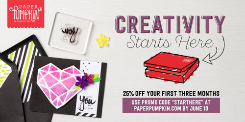 Never tried Paper Pumpkin kits?  Click here to find out how first time subscribers can get 25% off their first 3 months!… #stampyourartout - Stampin’ Up!® - Stamp Your Art Out! www.stampyourartout.com
