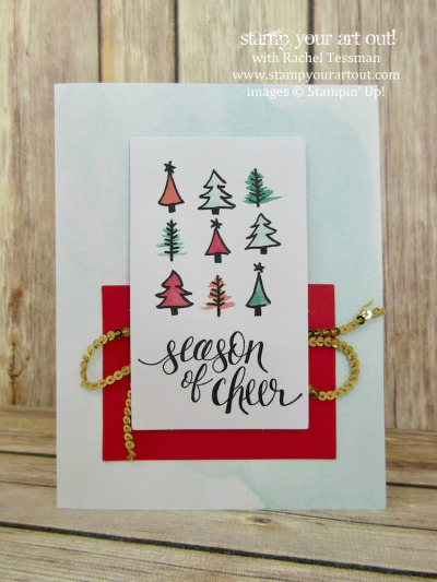 Click here to see how to double the cards in the Watercolor Christmas Kit (this is one of the intended kit cards)…#stampyourartout - Stampin’ Up!® - Stamp Your Art Out! www.stampyourartout.com