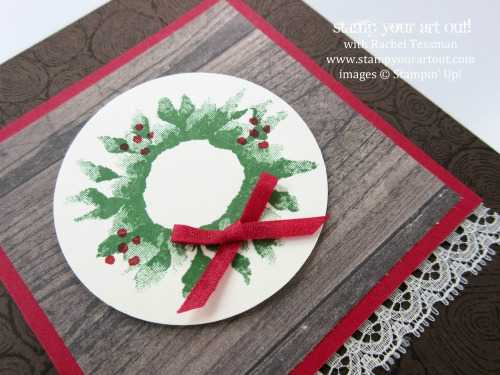 Wreath card made with the sunflower image from the Painted Harvest stamp set...#stampyourartout - Stampin’ Up!® - Stamp Your Art Out! www.stampyourartout.com