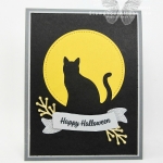 Full Moon & cat card made with the Cat Punch, Stitched Shapes Framelits, Bunch of Banners Framelits & Spooky Cat stamp set...#stampyourartout - Stampin’ Up!® - Stamp Your Art Out! www.stampyourartout.com