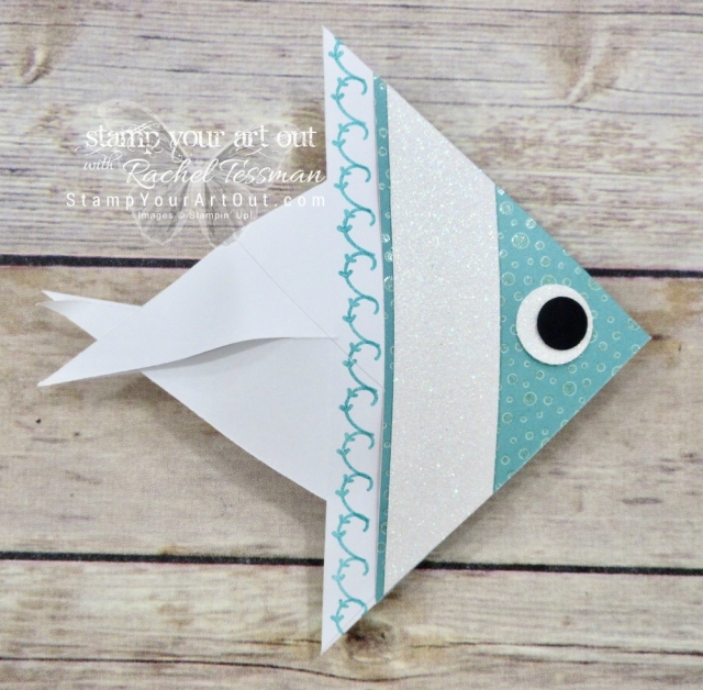 Click here to see photos and a how-to video for a 12x12 scrapbook page layout, fun fish-shaped treat holders, a shaker card, a diorama card, and more!...all created with the December 2017 Flora and Flutter Paper Pumpkin kit! ...#stampyourartout #stampinup - Stampin’ Up!® - Stamp Your Art Out! www.stampyourartout.com