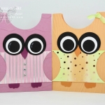 A cute punch art owl note card created with sponged Springtime Foils Designer Paper (a 2018 Sale-a-Bration freebie through March 2018) and 2016-18 In Colors, Sweet Sugarplum and PeekaBoo Peach....#stampyourartout #stampinup - Stampin’ Up!® - Stamp Your Art Out! www.stampyourartout.com