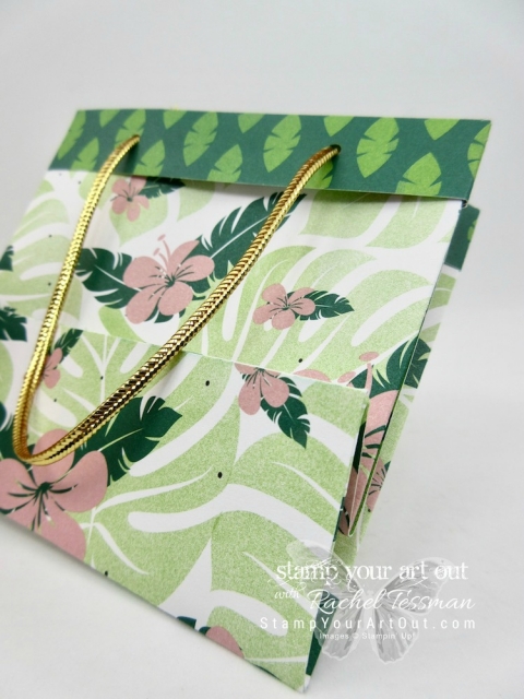 Tropical Escape Mini Collapsible Gift Bag made with 2 sheets of 6x6 Tropcial Escape Designer Paper…#stampyourartout #stampinup - Stampin’ Up!® - Stamp Your Art Out! www.stampyourartout.com