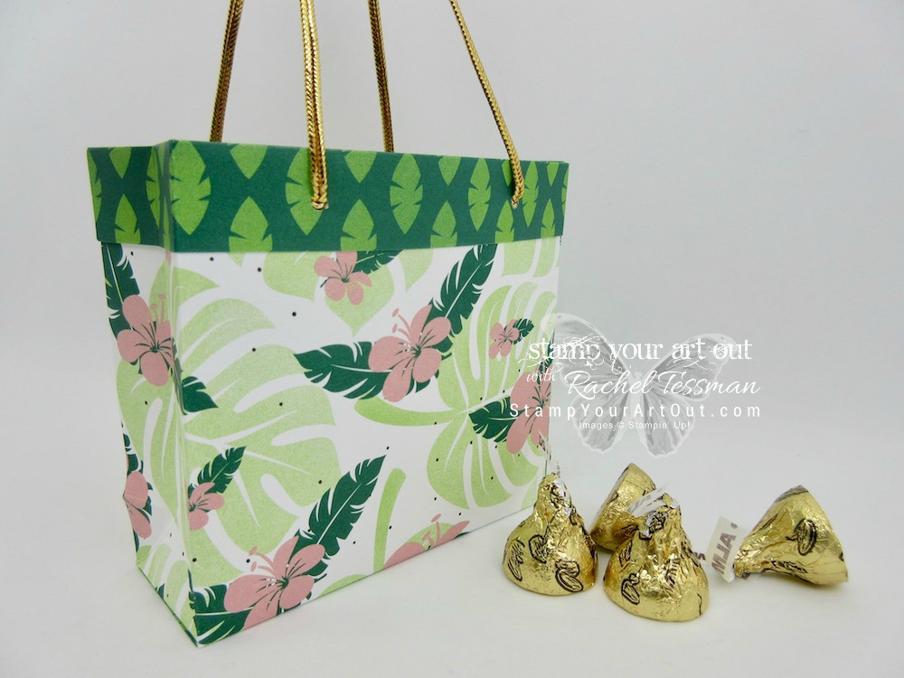 Tropical Escape Mini Collapsible Gift Bag made with 2 sheets of 6x6 Tropcial Escape Designer Paper…#stampyourartout #stampinup - Stampin’ Up!® - Stamp Your Art Out! www.stampyourartout.com