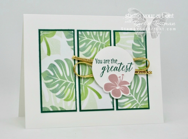 Tropical Escape Tri-Panel Card shows off designer paper in a super fun way. Click here to see how to make this card with the Tropical Chic stamp set, the Tropical Thinlets dies, and the Tropcial Escape Designer Paper…#stampyourartout #stampinup - Stampin’ Up!® - Stamp Your Art Out! www.stampyourartout.com