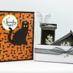 Click here to see how I made this fun Kit Kat treat box with coordinating card using Stampin’ Up! products from the 2018-19 Annual Catalog (the Cat Punch, Rhinestones, & Mini Pizza Boxes) and the 2018 Holiday Catalog (Toil & Trouble Designer Paper, Spooky Sweets Stamp Set & Black Glittered Organdy Ribbon)…#stampyourartout #stampinup - Stampin’ Up!® - Stamp Your Art Out! www.stampyourartout.com