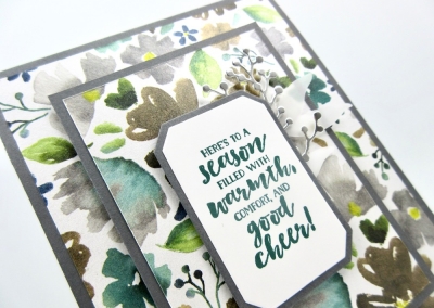 Frosted Floral Double Time Holiday Card