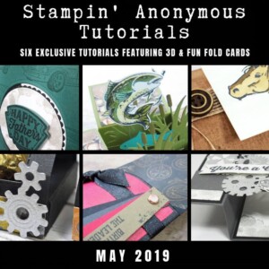 Stampin’ Anonymous Tutorials contain 6 EXCLUSIVE "better than flat" projects (fun fold cards or 3-D items) created by myself and 5 other talented Stampin' Up! demonstrators. Place an order in the month of May, and get this bundle for free! Or choose the option to purchase any of the bundles for just $9.95. #stampyourartout #stampinup - Stampin’ Up!® - Stamp Your Art Out! www.stampyourartout.com