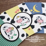 I’ve made three cute coordinating cards with the Over the Moon Stamp Set. These cow images and humorous sentiments make this a must have set. And when paired with the splotch images from the Love What You Do Stamp Set, you can even have a Holstein coat background! Click here to get measurements, directions, and a supply list linked to my online store. #stampyourartout #stampinup - Stampin’ Up!® - Stamp Your Art Out! www.stampyourartout.com