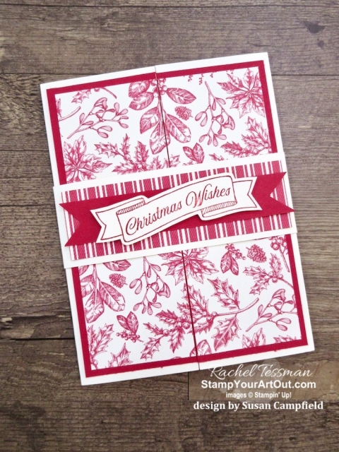 Click here to see a couple Shutter Fold cards created with the Toile Tidings Designer Paper, Toile Christmas Stamp Set, Christmas Cardinal dies, and Pine Tree Punch. Access directions, measurements, a how-to video for shutter fold cards, and a list of supplies I used linked to my online store. - Stampin’ Up!® - Stamp Your Art Out! www.stampyourartout.com