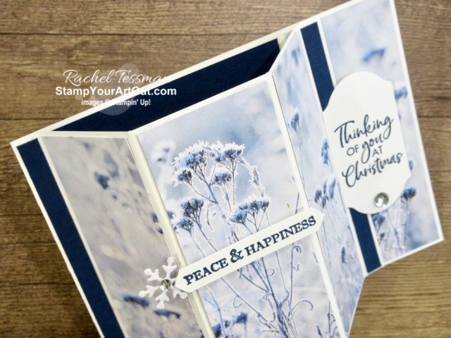 Click here to see how to make what I’m calling a “Bay Window Fold” card. I used the Feels Like Frost Designer Paper and the Itty Bitty Christmas Bundle. It was one of the make-n-take projects I did with my demonstrator team last month. I got the idea for the fold from Maria Taylor at Cards Taylor Made by Maria. (Thanks Maria!) You’ll be able to watch my video so you can see all my tips and tricks and get the step-by-step directions. You’ll also be able to access measurements, see other close-up photos, and get links to all the products I used. - Stampin’ Up!® - Stamp Your Art Out! www.stampyourartout.com 