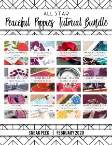 Here are the Peaceful Poppies All Star Tutorial Bundle Peeks. Place an order in the month of February 2020 and get this bundle of fabulous paper crafting project tutorials for free! Or purchase it for just $15. - Stampin’ Up!® - Stamp Your Art Out! www.stampyourartout.com