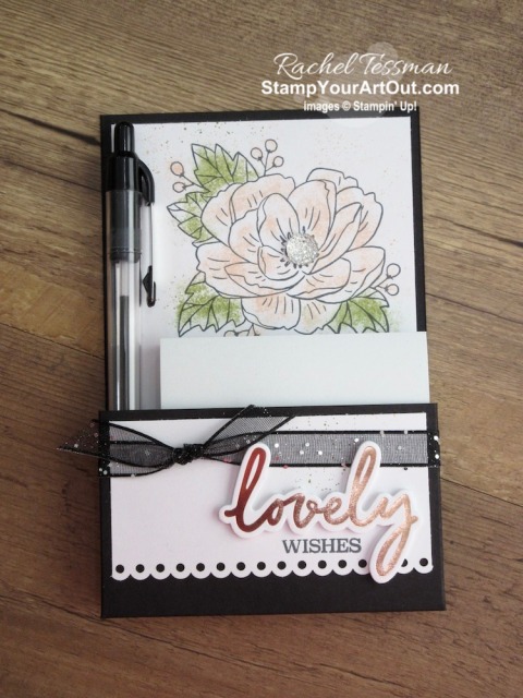 I created a couple fun Twisted Gate-Fold cards that I gifted to a few of my lucky subscribers , a Vertical Sticky Note & Pen holder, a Slide Out Pocket fun fold card, and a set of text magnets using the February 2020 Lovely Day Paper Pumpkin Kit. Click here for more photos and information. - Stampin’ Up!® - Stamp Your Art Out! www.stampyourartout.com