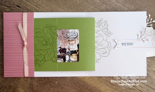 I created a couple fun Twisted Gate-Fold cards that I gifted to a few of my lucky subscribers , a Vertical Sticky Note & Pen holder, a Slide Out Pocket fun fold card, and a set of text magnets using the February 2020 Lovely Day Paper Pumpkin Kit. Click here for more photos and information. - Stampin’ Up!® - Stamp Your Art Out! www.stampyourartout.com
