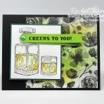 I made this “Cheers to You” card with images from the Whiskey Business Stamp Set, Magic In This Night designer paper, and the Blue Adhesive-backed Gems. Access directions, more photos, measurements, and links to the products I used. - Stampin’ Up!® - Stamp Your Art Out! www.stampyourartout.com