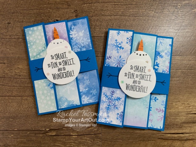 Click here to see a kid’s winter birthday card that I made with the Snowflake Spendor Designer Paper, Snowman Season Stamp Set, Grand Kid Stamp Set, and some punches. I’m calling it a stretch card because of the way it unfolds into one long display piece. You’ll be able to access measurements, a how-to video with tips and tricks, other close-up photos, and links to all the products I used. - Stampin’ Up!® - Stamp Your Art Out! www.stampyourartout.com