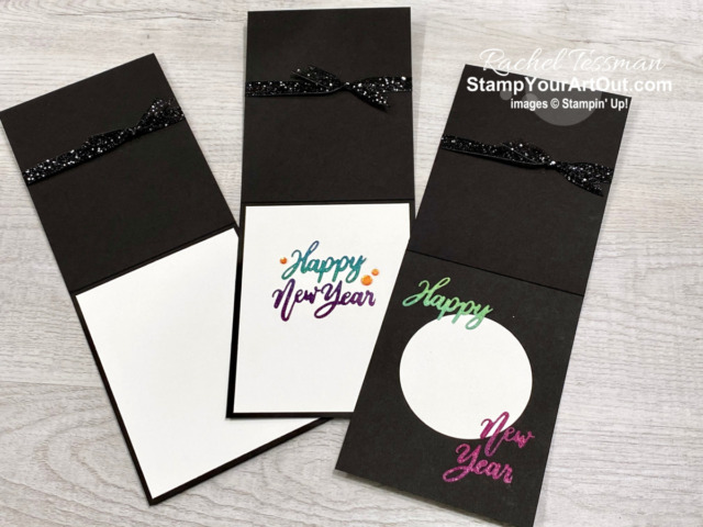 A couple more split circle cards that I made with the Layering Circles Dies, the Stitched Stars Dies, the Best Year Stamp Set, and the Word Wishes Dies. (I shared the one on the right in the All Star Tutorial Blog Hop December 2020. You can visit there to get directions, measurements, and a list of supplies used.) - Stampin’ Up!® - Stamp Your Art Out! www.stampyourartout.com