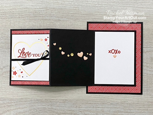 Here are a couple more alternate projects that I created with elements from the January 2021 Sending Hearts Paper Pumpkin Kit: a z-fold layer card that I gifted to a few of my lucky subscribers and a love-themed 12x12 scrapbook page layout. Click here for more photos, measurements, a supply list, and directions. - Stampin’ Up!® - Stamp Your Art Out! www.stampyourartout.com