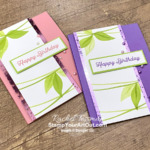 I’ve made two “leaf banner” birthday cards with the In Bloom Stamp Set and the Hydrangea Hill Mercury Acetate. Access more photos, measurements, directions, a downloadable PDF tutorial, and a supply list by clicking here. - Stampin’ Up!® - Stamp Your Art Out! www.stampyourartout.com