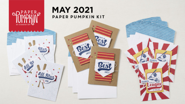 The May 2021 Batter Up Paper Paper Pumpkin Kit.  - Stampin’ Up!® - Stamp Your Art Out! www.stampyourartout.com