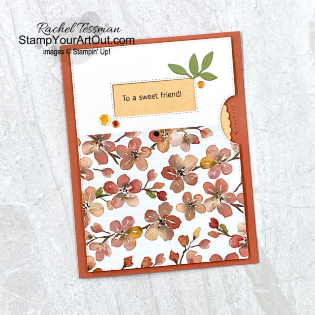Simple You’re a Peach Suite card & spinner version of the same card using Give it a Whirl Dies to make the spinner. Access more photos, measurements, tips, and a supply list by clicking here. Stampin’ Up!® - Stamp Your Art Out! www.stampyourartout.com 