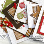 Make 42 Christmas cards with one Gingerbread & Peppermint M&M card pack, the Gingerbread & Peppermint cards & envelopes, the Frosted Gingerbread Stamp Set, the Real Red Ruffled Ribbon, Pearls, some Basic White Cardstock & Envelopes, and some Early Espresso Cardstock. Click here to access measurements, tips, a link to the how-to video with directions and tips, other close-up photos, and links to all the products I used. - Stampin’ Up!® - Stamp Your Art Out! www.stampyourartout.com