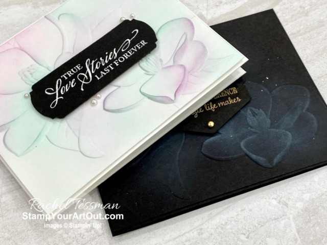 Click here to see how to create stunning card fronts with the Magnolia 3D Embossing Folder & Blending Brushes. I also share how to make a W-Fold card which gives one of these cards a stunning inside surprise.. Access measurements, more photos, a how-to video with directions, and links to the products I used.  - Stampin’ Up!® - Stamp Your Art Out! www.stampyourartout.com