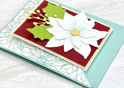 Poinsettia Diagonal Joy Fold Card & New Product Peeks!