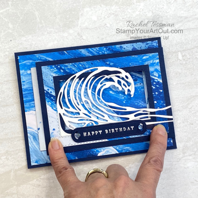 Click here to learn how to make a Pillar Pop-Up Window Card with the products debuting March 1st in the Waves of the Ocean Collection: the Waves of the Ocean Designer Paper, the Waves of Inspiration Stamp Set, the Waves Dies, and the Waves Rhinestone Jewels. A big thank you to Nancy & Kayla from StampingBAE for bringing this fun fold to my attention! You’ll be able to access measurements, a how-to video, other close-up photos, and links to the products I used. - Stampin’ Up!® - Stamp Your Art Out! www.stampyourartout.com