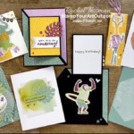I’m excited to share with you some alternate ideas I came up with using the contents of the February 2022 Safari Celebration Paper Pumpkin Kit: two Diagonal Joy-Fold cards, an interactive “pull” card, two cards featuring the alcohol ink technique, two uniquely folded cards with fun vellum ideas, and an adorable bookmark. Click here for photos, a video with directions, measurements and tips, and a complete product list linked to my online store. - Stampin’ Up!® - Stamp Your Art Out! www.stampyourartout.com