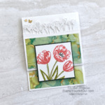 This vertical z-fold card was created with the Expressions in Ink Designer Paper and stamps, dies and embellishments from the Flowering Fields Suite. Click here to learn more about these products and this card. - Stampin’ Up!® - Stamp Your Art Out! www.stampyourartout.com