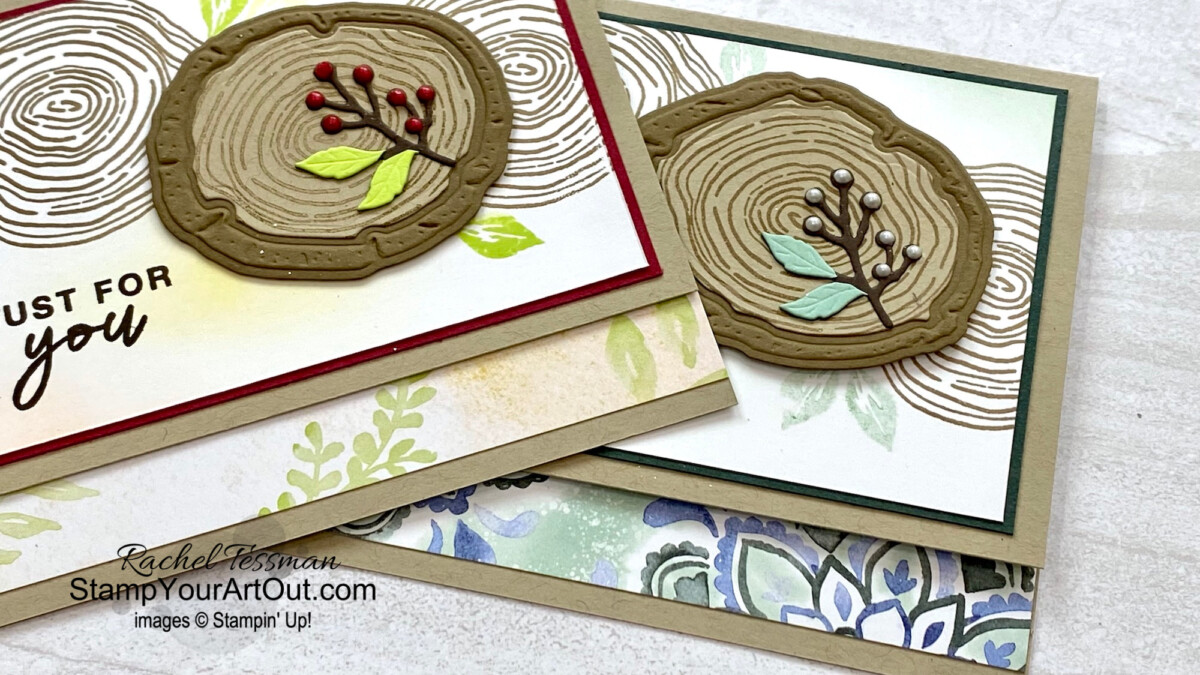 Visit my website so you can see how to use the coordinating Ringed With Nature Stamp Set, Tree Rings Embossing Folder & Dies, and Sale-a-Bration pick: Rings of Love Designer Paper (free with a $50+ order this July & August 2022) to make some pretty multilayered greeting cards! You’ll be able to access measurements, a how-to video, other photos, and links to the products I used. - Stampin’ Up!® - Stamp Your Art Out! www.stampyourartout.com