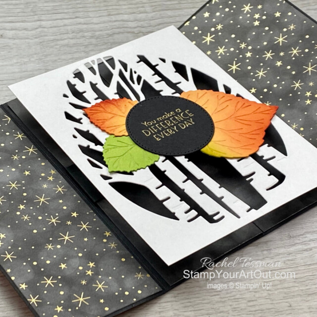 Learn how to make a Pop-Out Bendy Fun Fold Card with the Aspen Tree Dies, Inspired Thoughts Stamp Set, Leaf Fall Embossing Folder, and Lights Aglow Specialty Designer Paper from Stampin’ Up!. You’ll be able to access measurements, a how-to video with tips and tricks, other close-up photos, and links to all the products I used. - Stampin’ Up!® - Stamp Your Art Out! www.stampyourartout.com