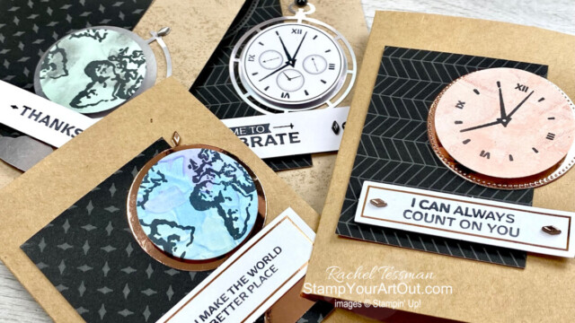 I added Kraft Note Cards, the Layering Circle Dies, Copper Foil Sheets, some Adhesive Backed Studs, and a few other coordinating products to double the cards you can create from the Timeless Greetings Kit. Click here to access measurements, a link to the how-to video with directions and tips, other photos, and links to all the products I used. - Stampin’ Up!® - Stamp Your Art Out! www.stampyourartout.com