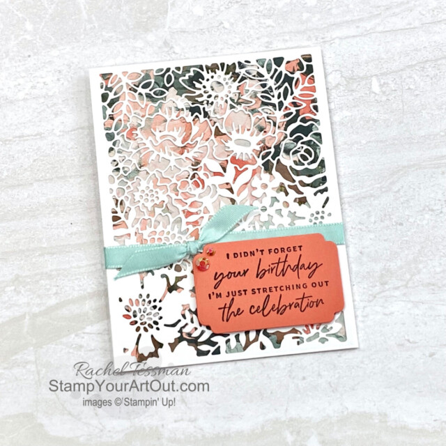 The Fancy Flora Suite makes such beautiful cards and projects. These belated birthday cards are my latest. Visit my 1/13/23 blog post to see all four versions of this card and for the details. - Stamp Your Art Out! www.stampyourartout.com