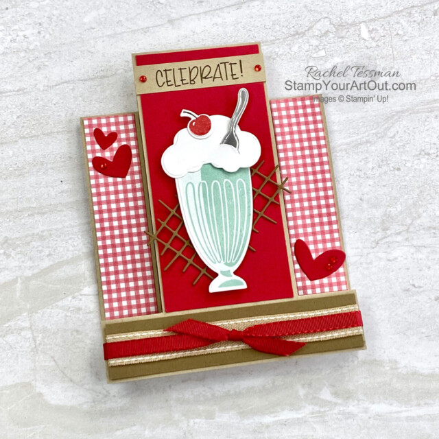 Another Vertical Center Step Fold Card featuring the Share a Milkshake Stamp Set & Dies by Stampin’ Up!®. You’ll be able to access measurements, instructions & tips, other close-up photos, and links to all the products I used. - Stampin’ Up!® - Stamp Your Art Out! www.stampyourartout.com