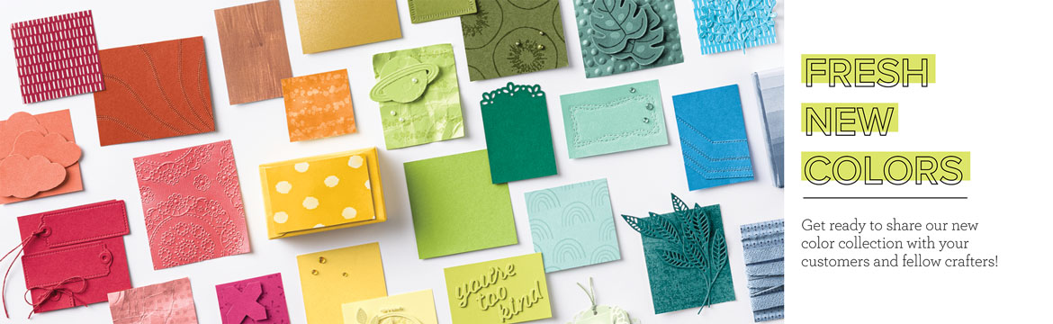It’s a Color Refresh! Visit to get the details of the 2023 Stampin’ Up!® color changes happening as we transition into the 2023-24 Annual Catalog. 11 core colors and 4 In Colors are leaving. 5 In Colors and 10 core colors are being added! - Stampin’ Up!® - Stamp Your Art Out! www.stampyourartout.com